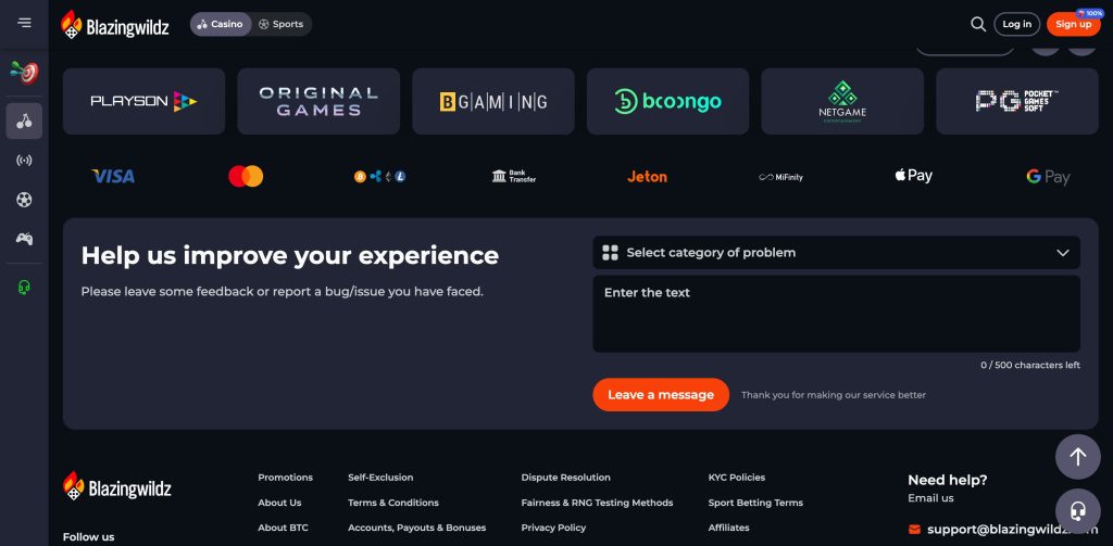 Blazingwildz Betaalmethoden