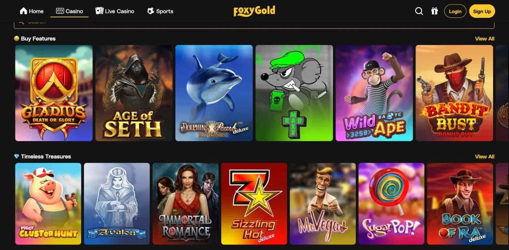 Spelaanbod bij FoxyGold