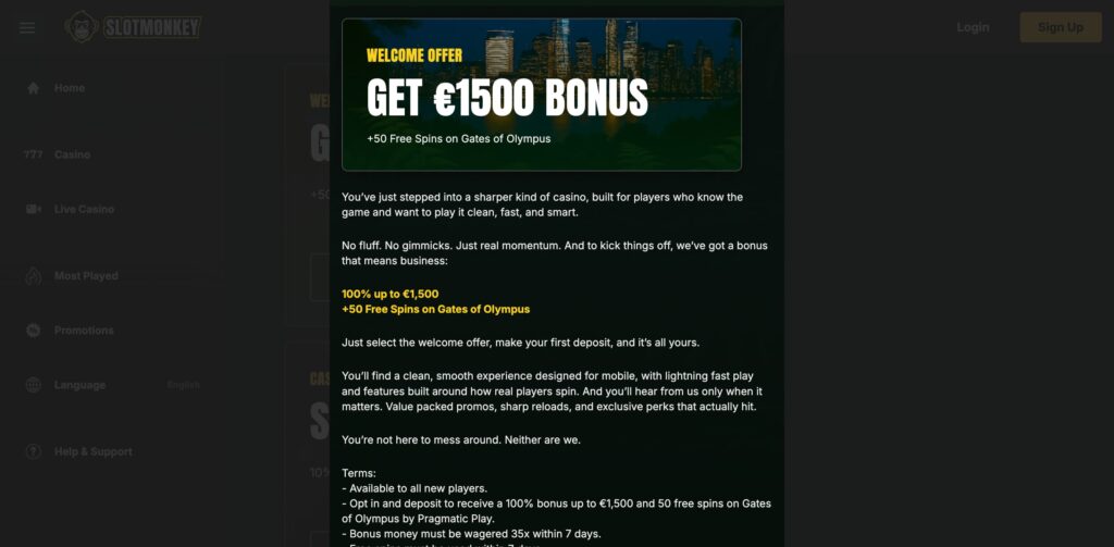 slotmonkey bonussen
