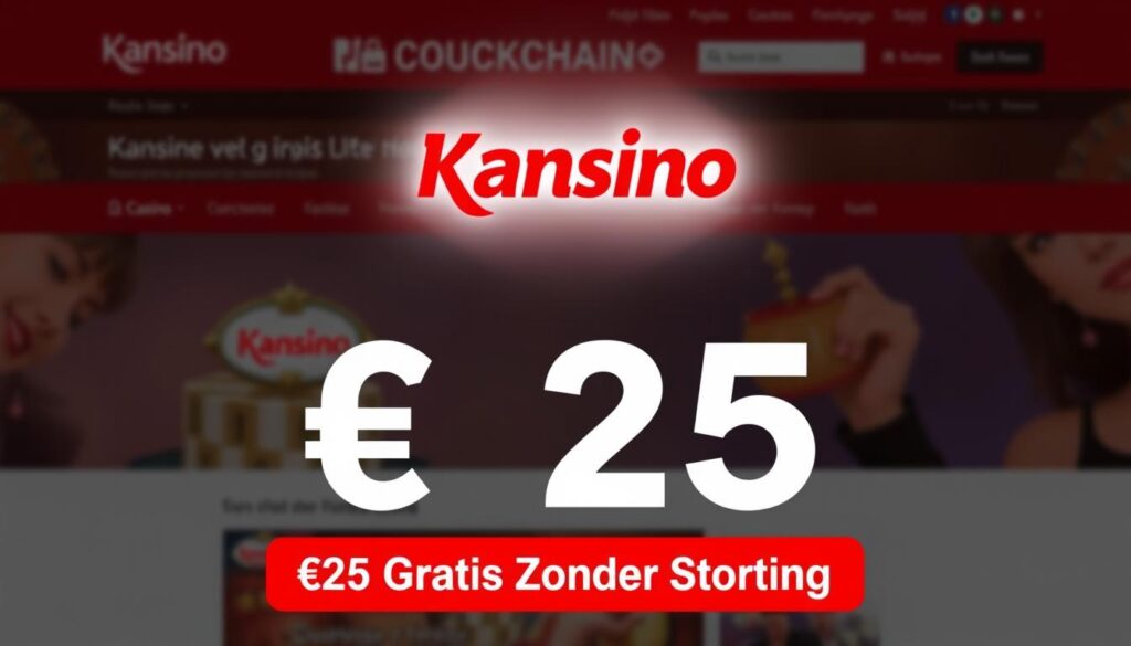Kansino logo en promotie voor 25 euro gratis gokken zonder storting