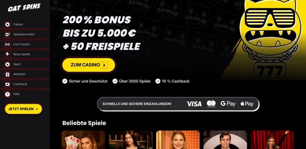 catspins casino lobby