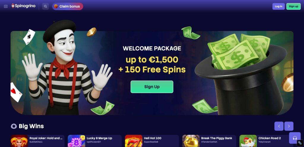 spinogrino casino lobby